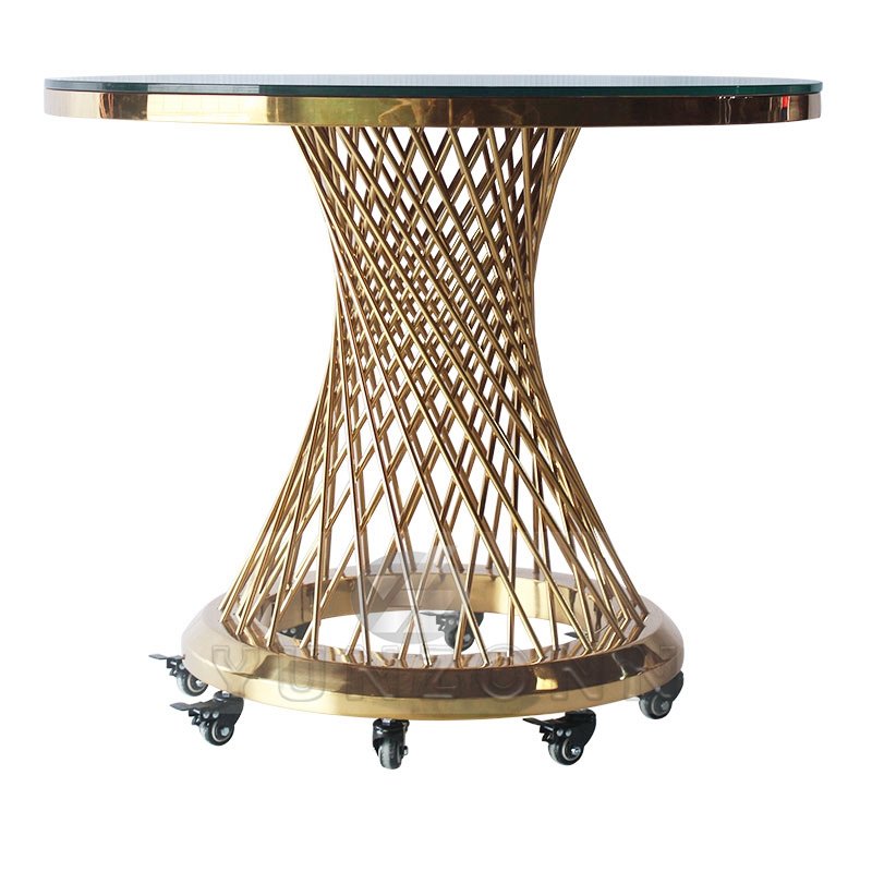 Luxury Movable Center Table with Wheels High Quality Glass and Marble Material for Home Kitchen Hotel Furniture Use