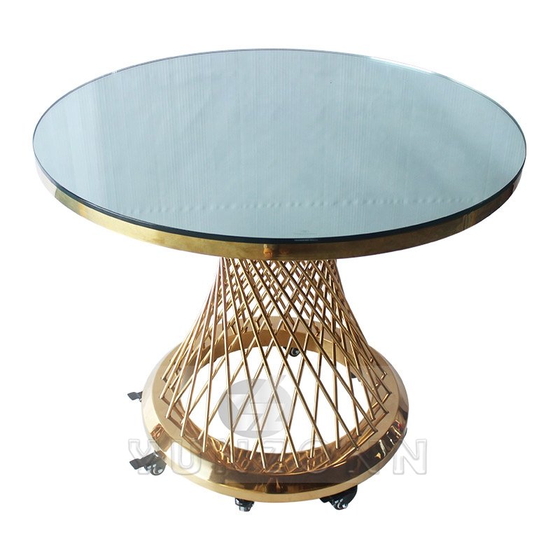 Luxury Movable Center Table with Wheels High Quality Glass and Marble Material for Home Kitchen Hotel Furniture Use