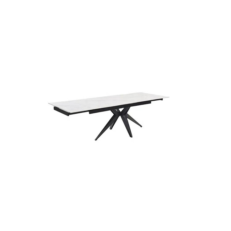 black white ceramic top luxury extendable dining table set for 8