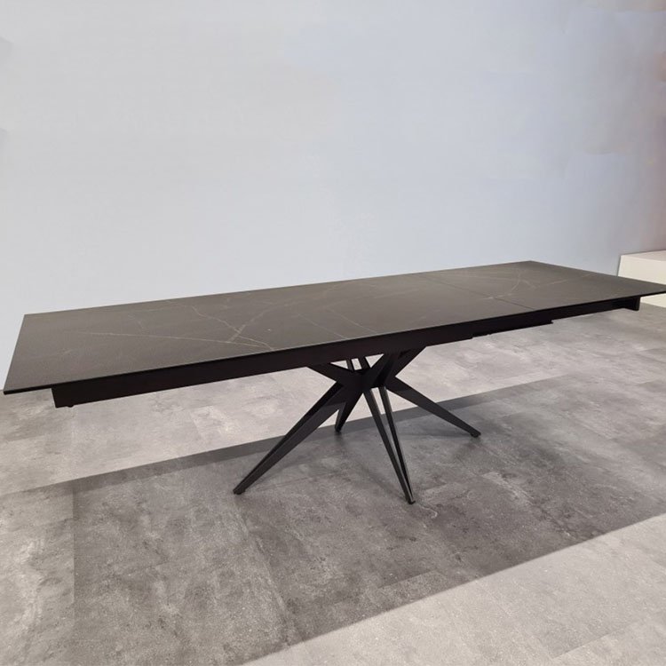 black white ceramic top luxury extendable dining table set for 8
