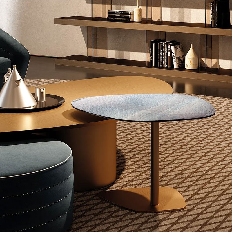 Modern Luxury Creative Alien Coffee Table Hotel Lobby Villa Living Room Stainless Steel Marble Tea Table Set