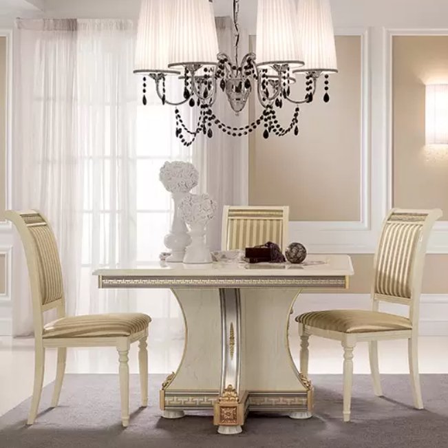 Top quality classic luxury dining room table marble top 100% hand-carving dining tables