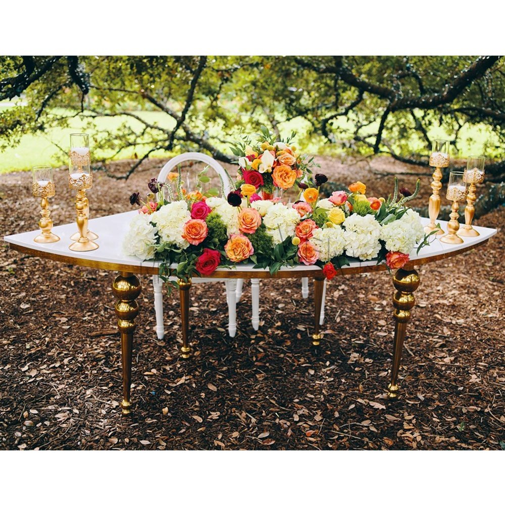 Hot sale stainless steel serpentine dining table hotel table for wedding events used round banquet dining table for reception