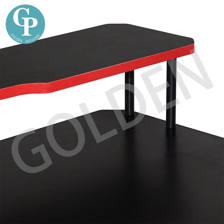 Gaming Desk Cross Shaped Home Office PC Computer Gaming Desk Table with Monitor Stand Cup Holder Headphone Hook