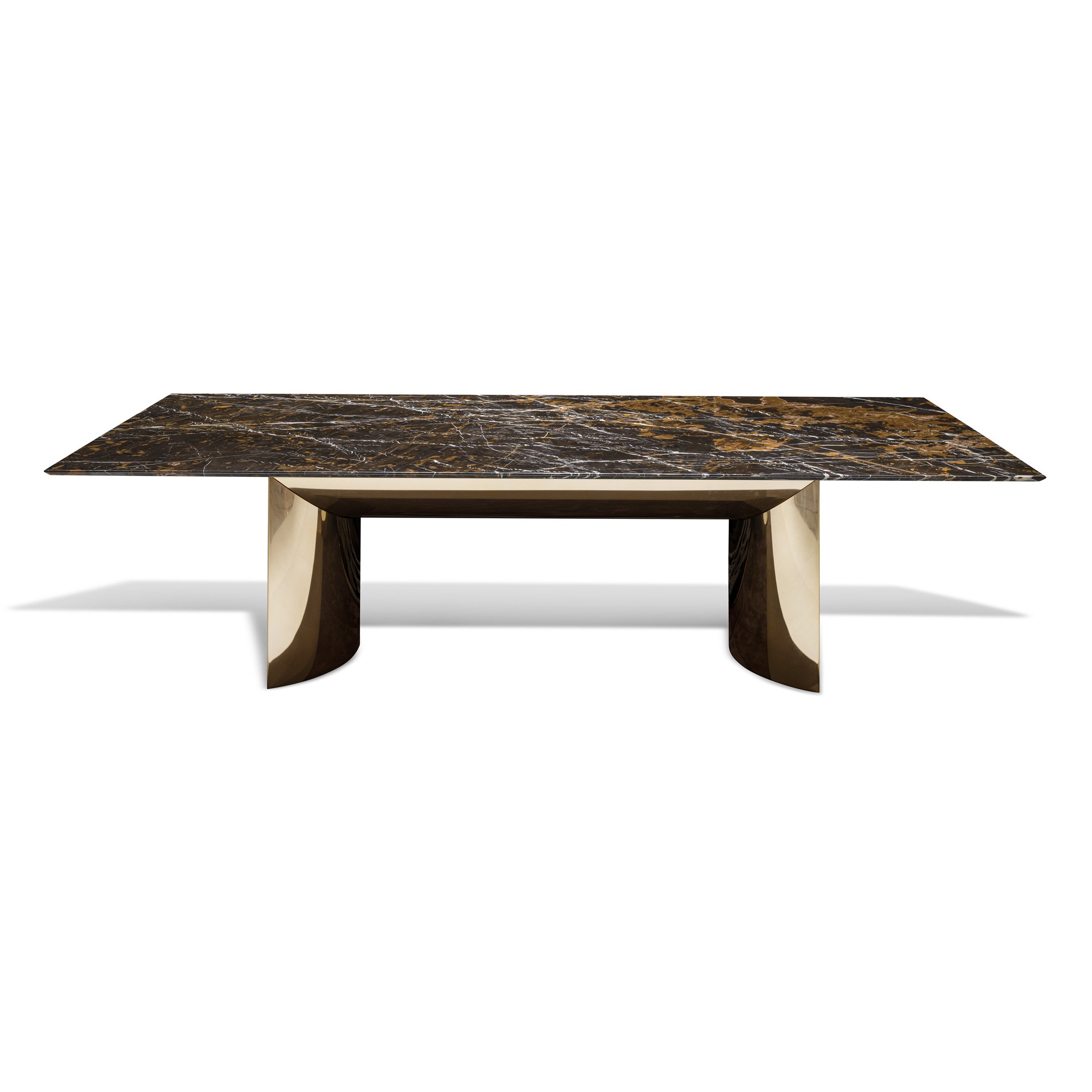 Italy Simple Square Dining Table Luxury Villa Hotel Marble Dining Table Stainless Steel Base Seating for Six People