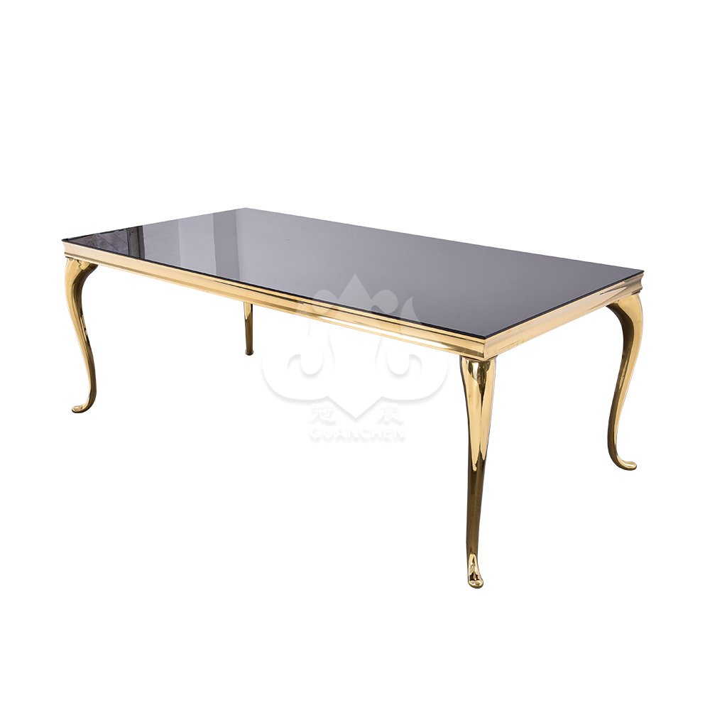 Factory Direct Sales Cheap Price Gold Stainless Steel Wedding Tables Customizable Banquet Luxury Table
