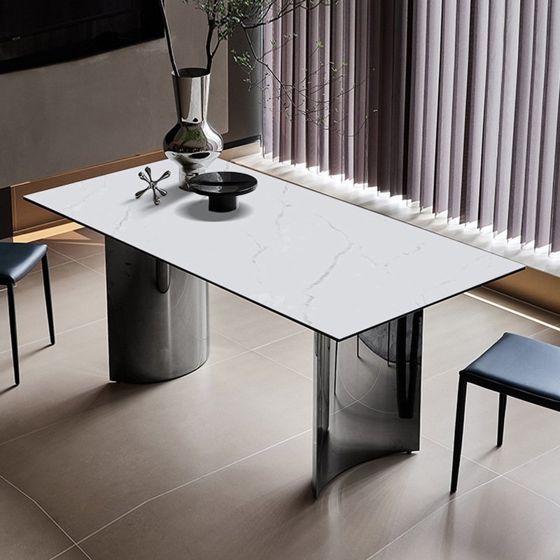 Modern Luxury Dining Table Set Elegant China Sintered Stone Includes 8 Chairs-for Home Furniture Dining Room Use