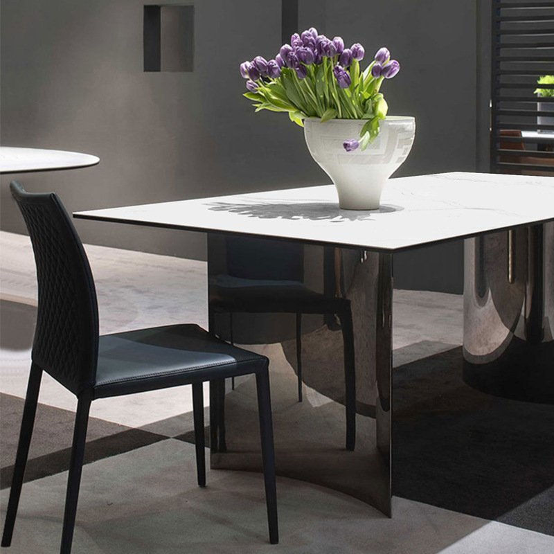 Modern Luxury Dining Table Set Elegant China Sintered Stone Includes 8 Chairs-for Home Furniture Dining Room Use