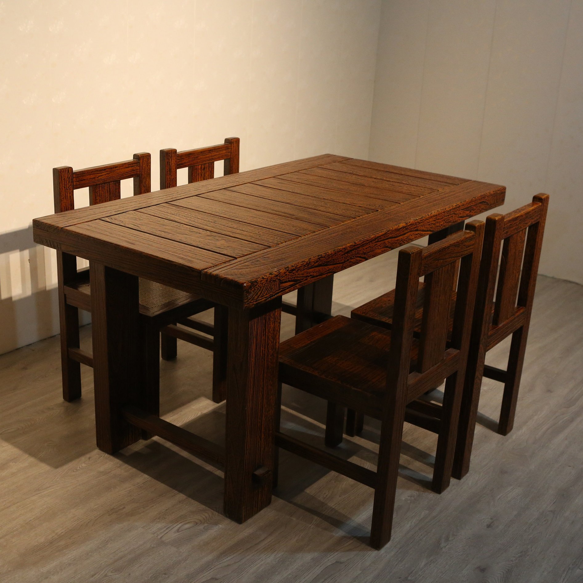 Dinning Room Table Combination Chairs Solid Wood Made Japanese Hot Sale Concision Style