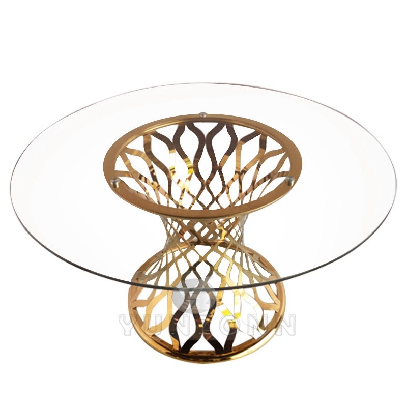 Luxury Stainless Steel Frame Hotel Furniture Elegant Durable Banquets Dining Outdoor Weddings Modern Style Tables Restaurants