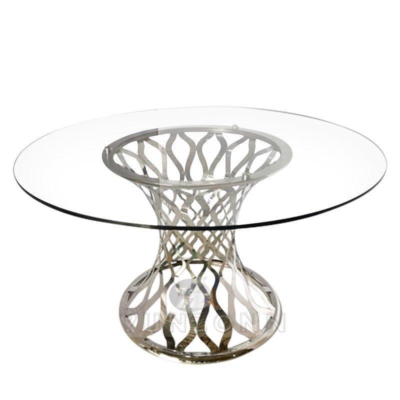 Luxury Stainless Steel Frame Hotel Furniture Elegant Durable Banquets Dining Outdoor Weddings Modern Style Tables Restaurants