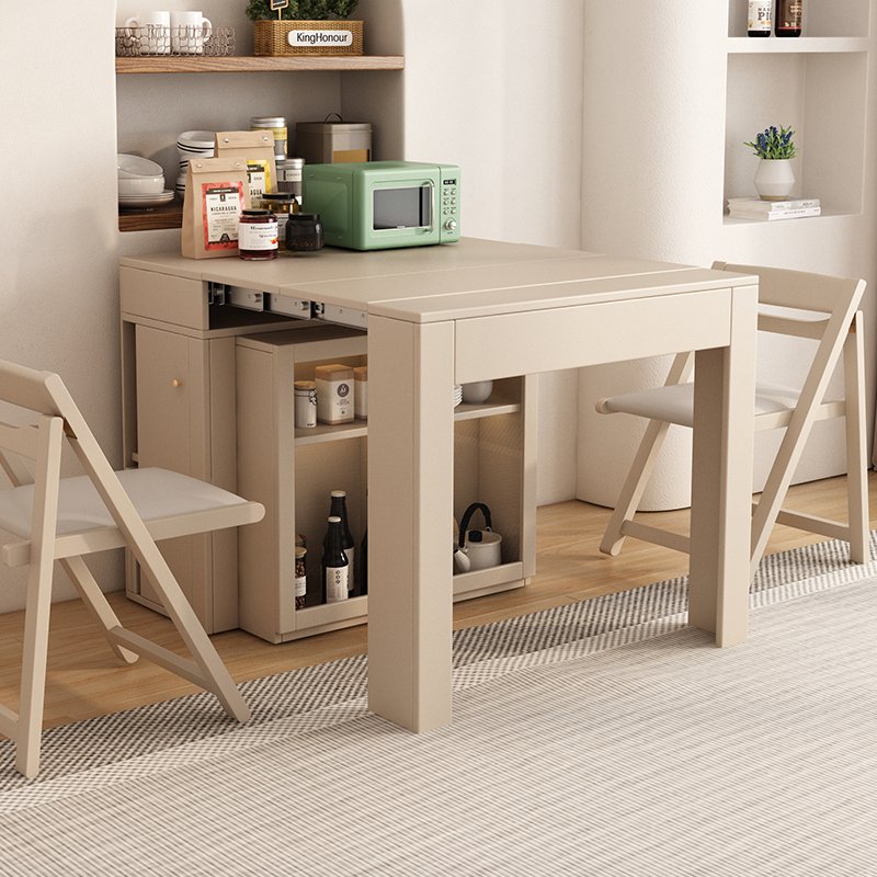Home Fashion Extendable Table Wood Storage Design MDF Table With Chair Console Corner Living Room Dining Table set