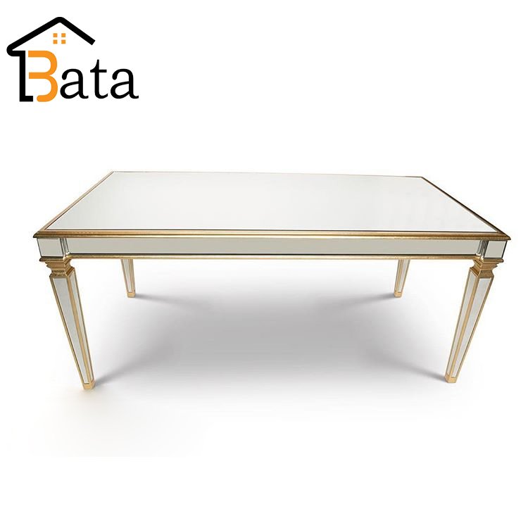 Wholesale wedding party supplies mirror glass modern tables for events