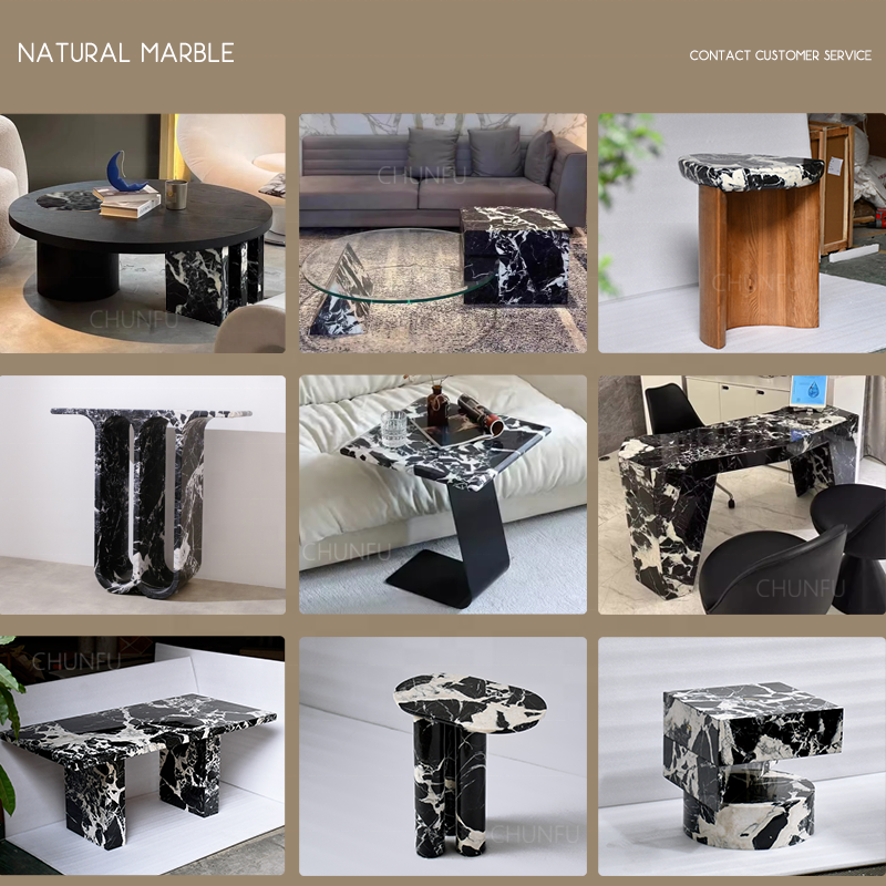 Italian minimalist marble plinth sofa set furniture living room dining table set kitchen furniture black marble dining table