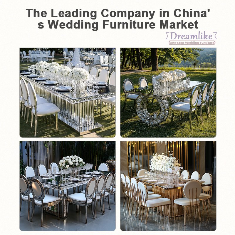 Wedding Table Stylish Hotel Furniture for Parties and Events Stainless Steel Wedding Tables Rectangular Glass Table