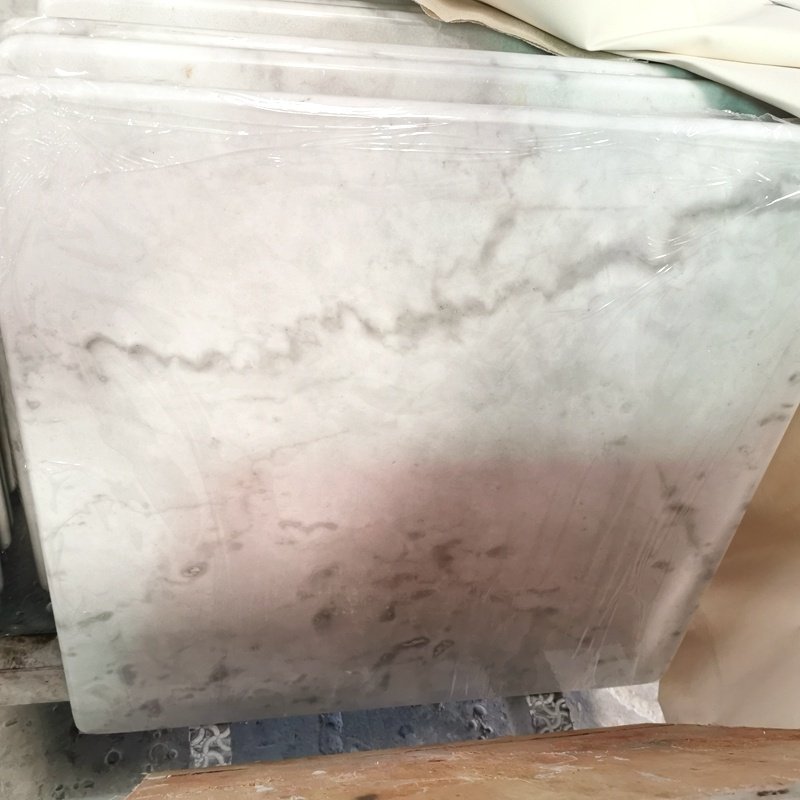 Wholesale Rectangular White Marble Dining table Set 4 Seater Golden Stainless Steel Tulip Base