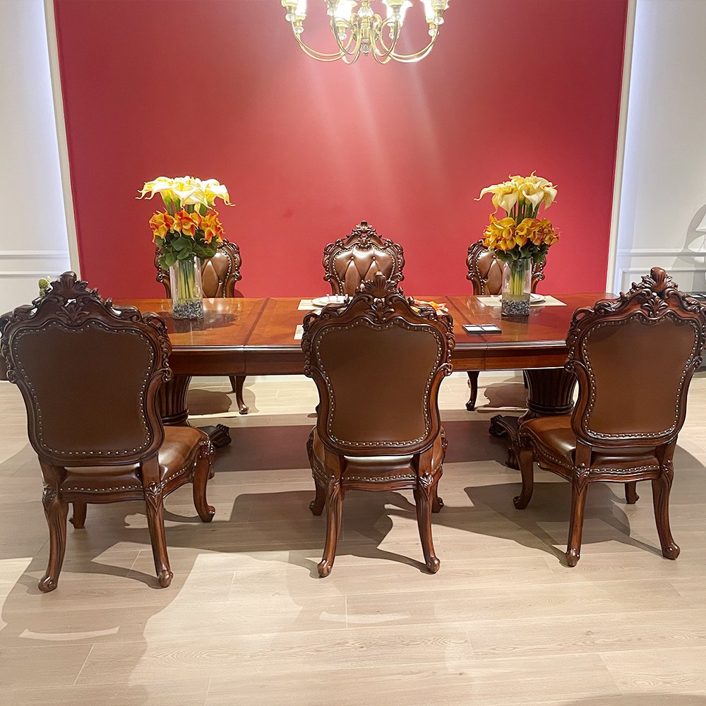 narrow American style long dining room tables classic luxury wood 3m extra long dining tables