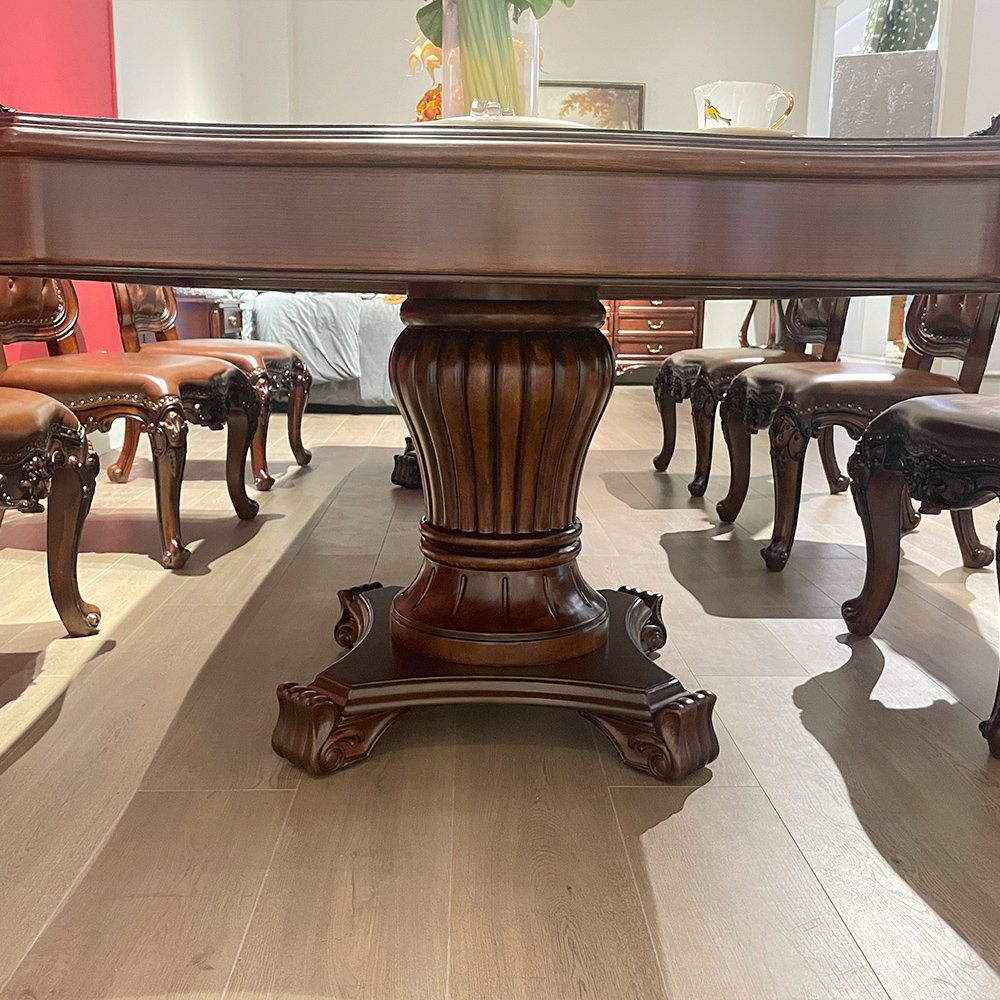 narrow American style long dining room tables classic luxury wood 3m extra long dining tables