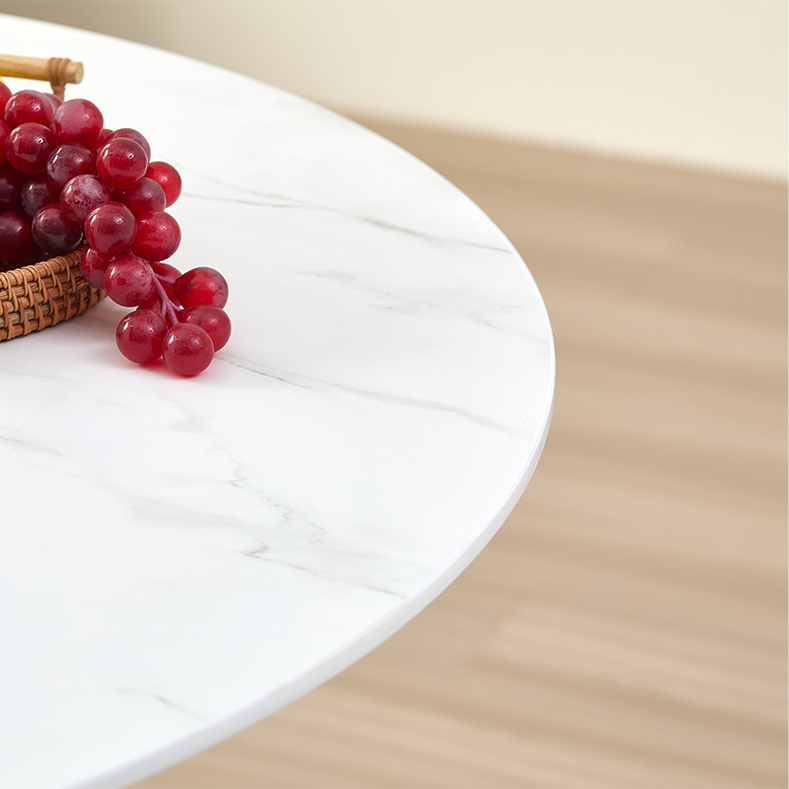 Wholesale Nordic Dinner Set mesa de Comedor 4 Sillas Modern Wood White MDF Round Cafe Kitchen Dining Table with Chair