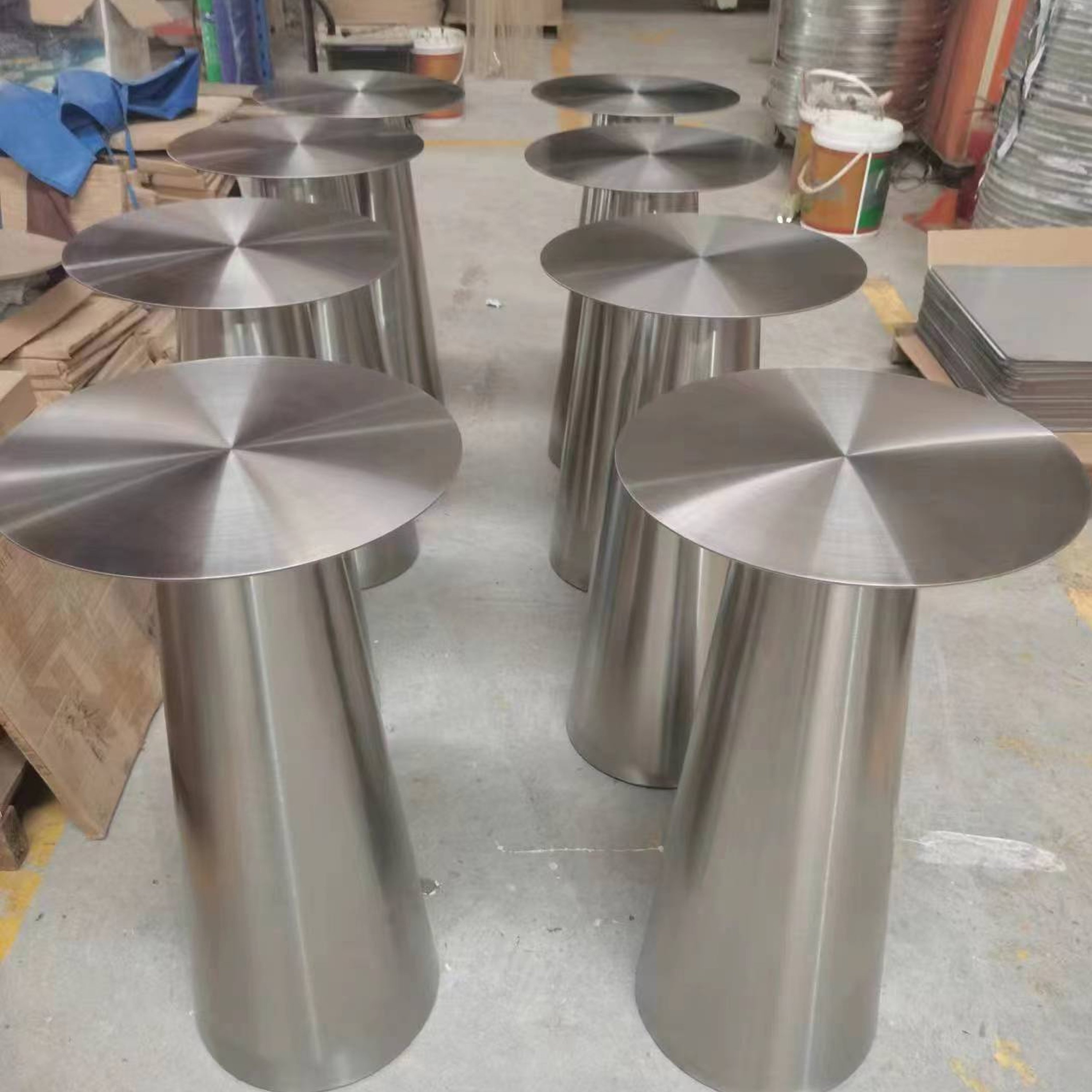 Cheap Made China Anti-Corrosirestaurant Furniture Quality Unique Shape For Commercial Use Stainless Steel Round Table