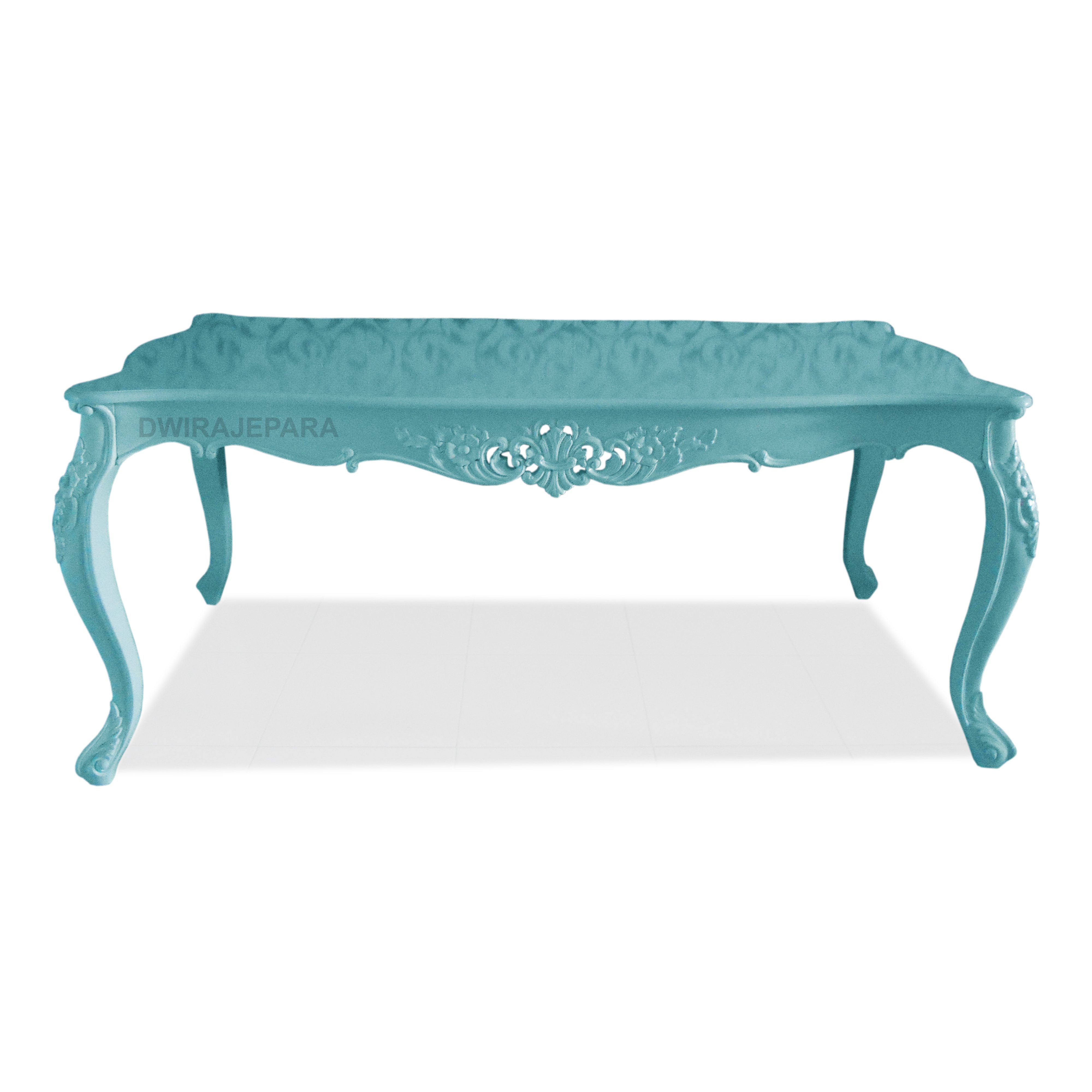 Home and Indoor Wooden Furniture - Mahogany White Carved Dining Table Furniture French Style.