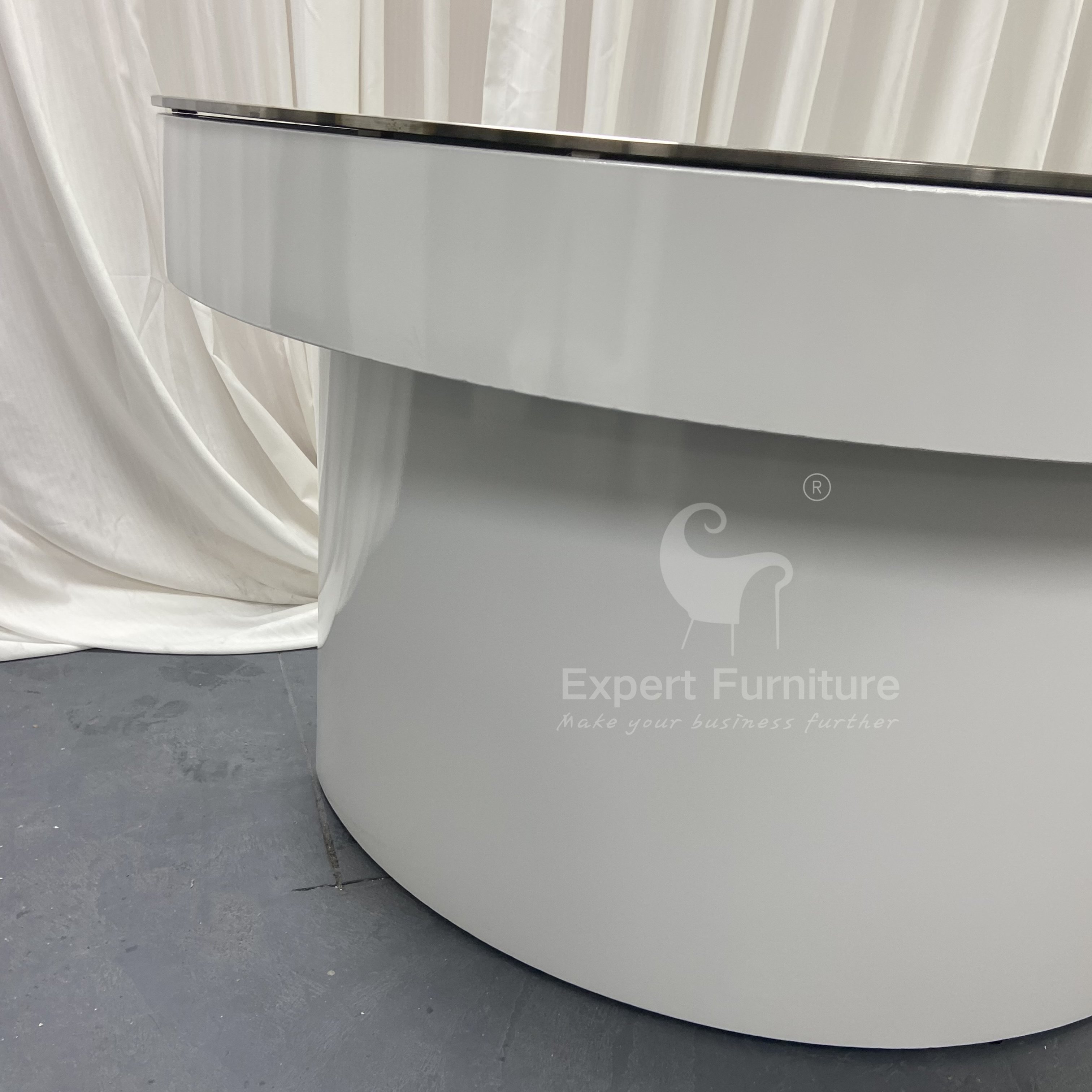 Wedding events decorative stainless steel half moon table