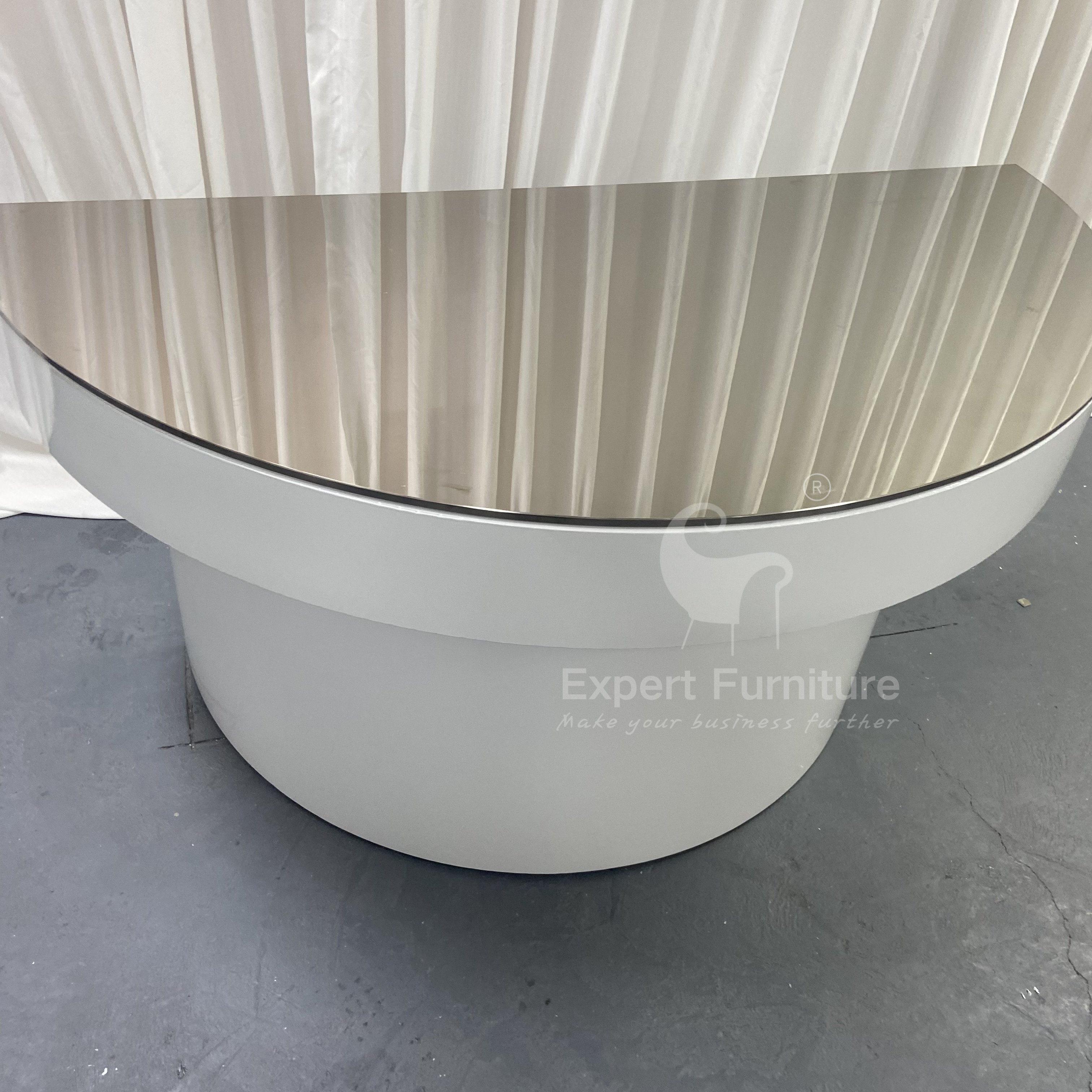 Wedding events decorative stainless steel half moon table