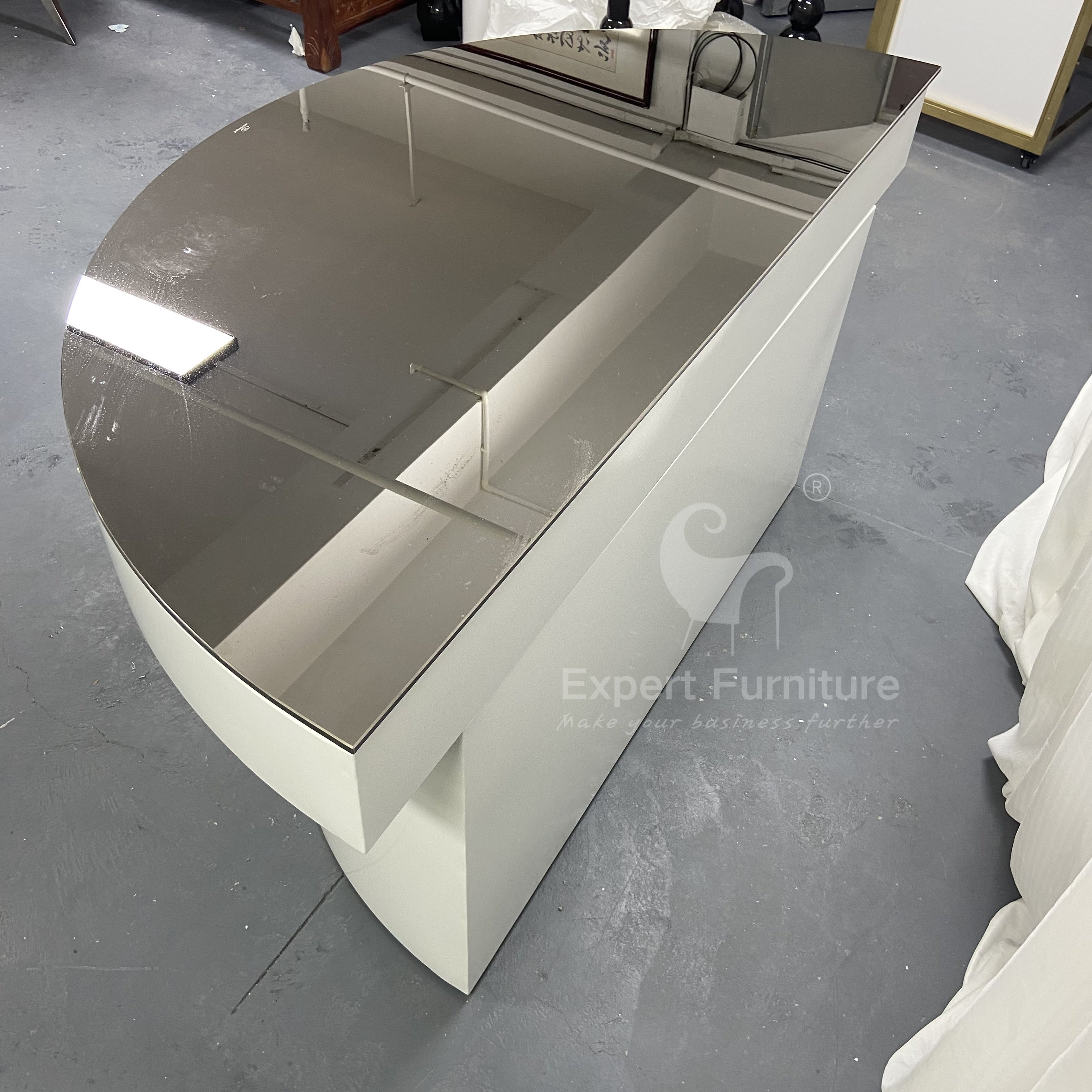 Wedding events decorative stainless steel half moon table