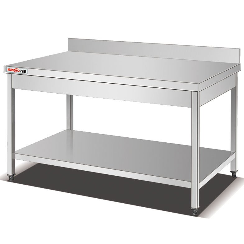 Hotel Kitchen Equipment Stainless Steel Double Tiers Kitchen Work Bench Table/Commercial 2 Layers Prep Cooking Work Table