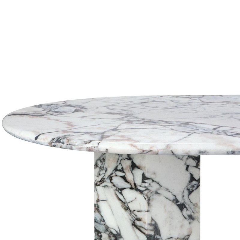 2024 New Design Modern Furniture Villa Hotel Marble Top Dining Table Natural Galaxy Blue Marble Oval Dining Table