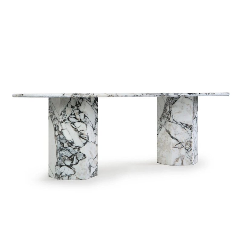 2024 New Design Modern Furniture Villa Hotel Marble Top Dining Table Natural Galaxy Blue Marble Oval Dining Table