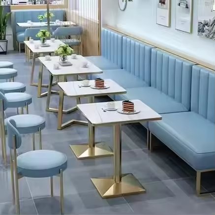 Classical Commercial Furniture Wood Top with Metal Legs Square Kitchen Dining Wooden Restaurant Table