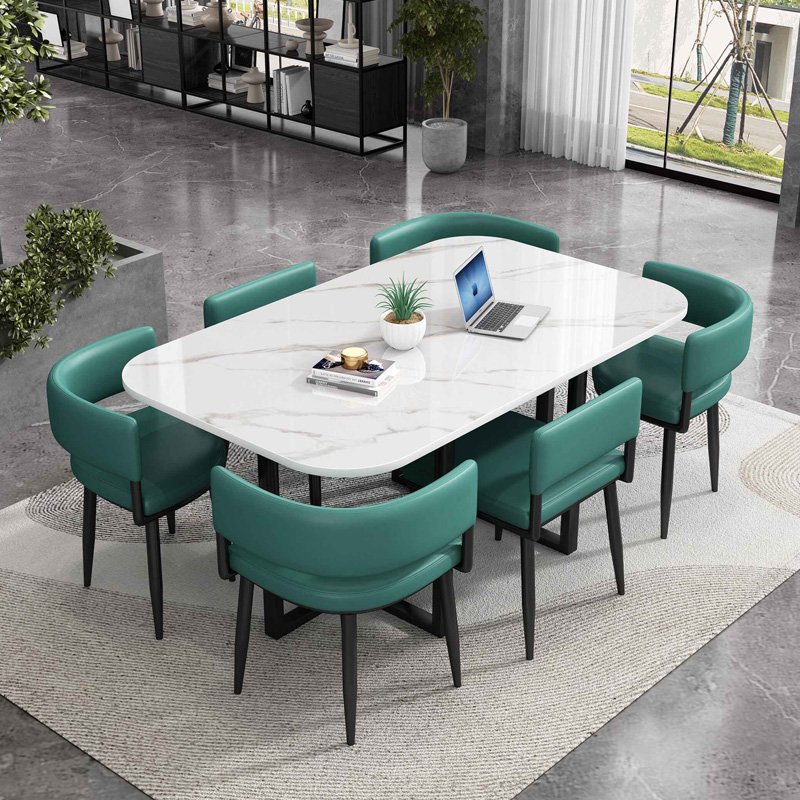 Nordic Luxury Italian Dining Room Furniture Home Decors Modern Cheap Glass Wood Marble Dinning Table Set Dining Room 6 Seaters