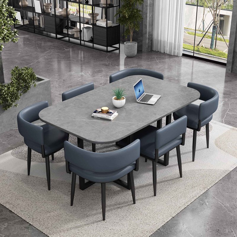 Nordic Luxury Italian Dining Room Furniture Home Decors Modern Cheap Glass Wood Marble Dinning Table Set Dining Room 6 Seaters