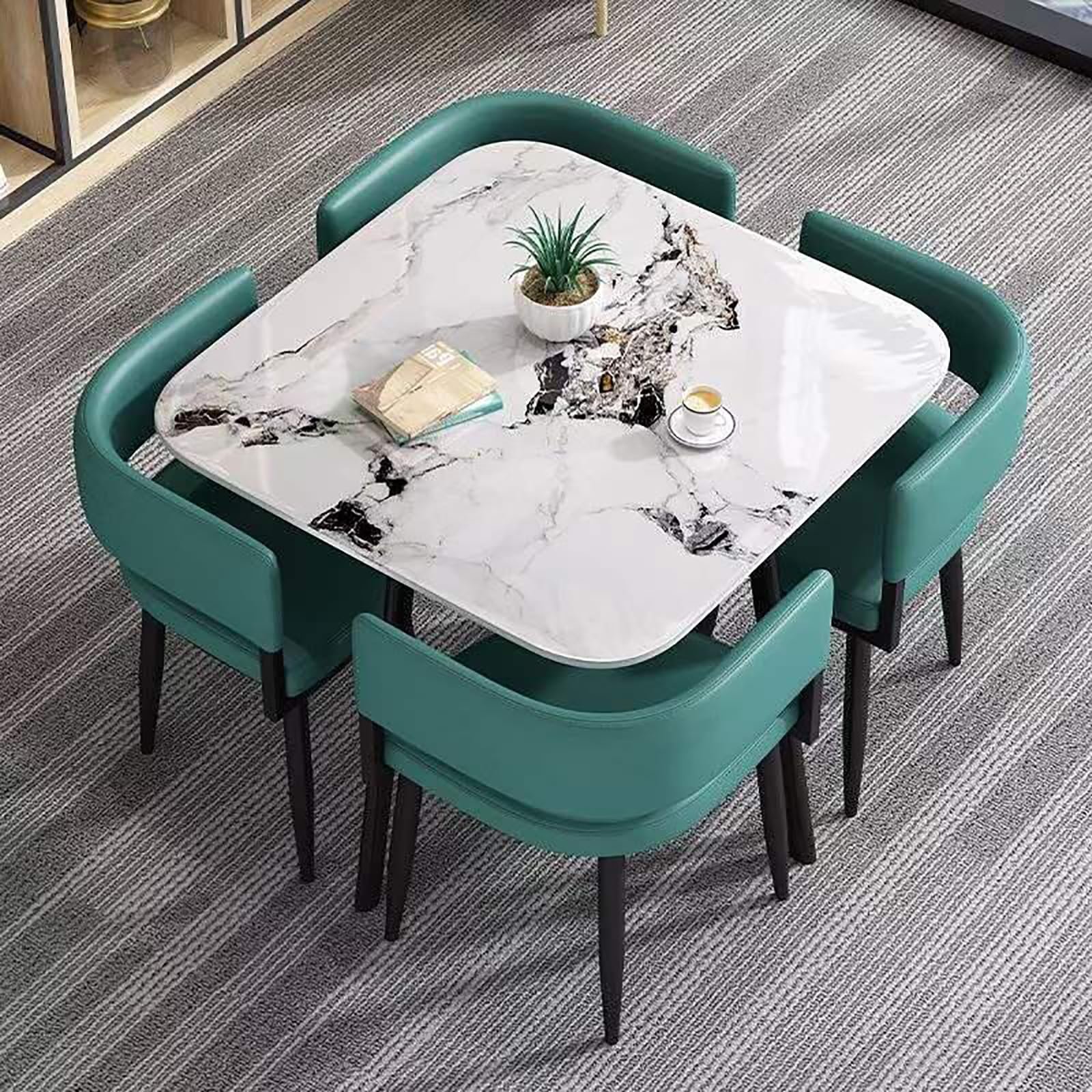 Nordic Luxury Italian Dining Room Furniture Home Decors Modern Cheap Glass Wood Marble Dinning Table Set Dining Room 6 Seaters