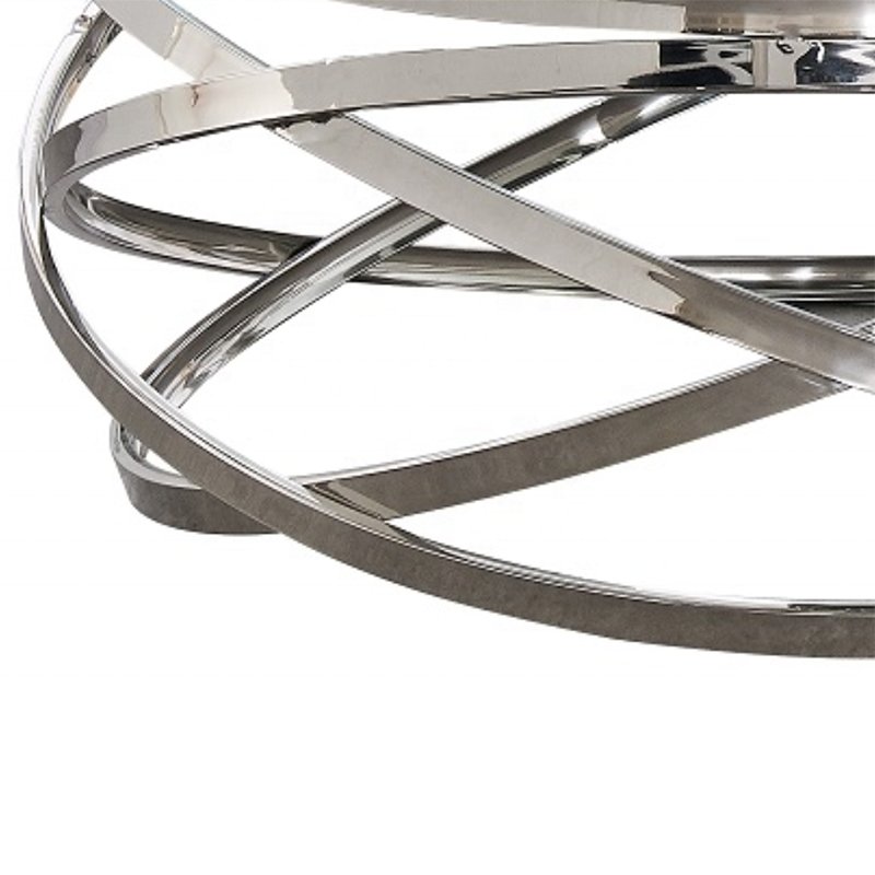 Modern design stainless steel luxury coffee tables living room glass marble coffee table