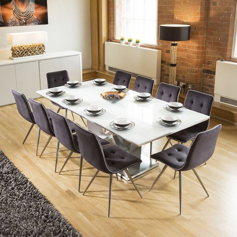 House Rectangular Furniture Luxury Wood Modern Dinning Table Set 12 Seater and Chair Set for 12 People Low Price