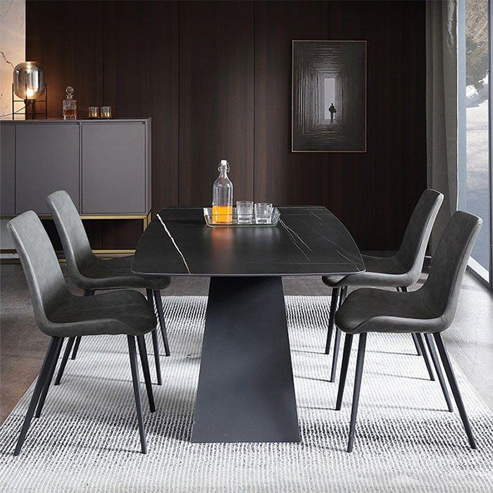 Modern 6-Seater Dining Table Set for Home Kitchen Living Room Villa Apartment Hotel Versatile Furniture for Multi-Applications