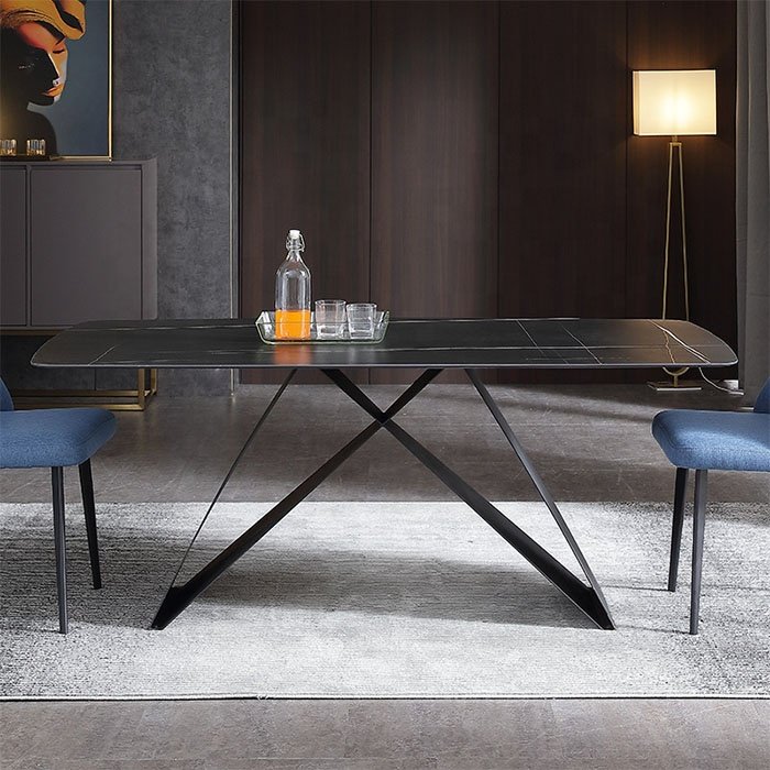 Modern 6-Seater Dining Table Set for Home Kitchen Living Room Villa Apartment Hotel Versatile Furniture for Multi-Applications