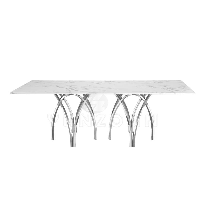 Modern Elegant Stylish Dining Table with Gold Base Luxury Center Table for Living Room Kitchen Hotel Hall Simple Structure