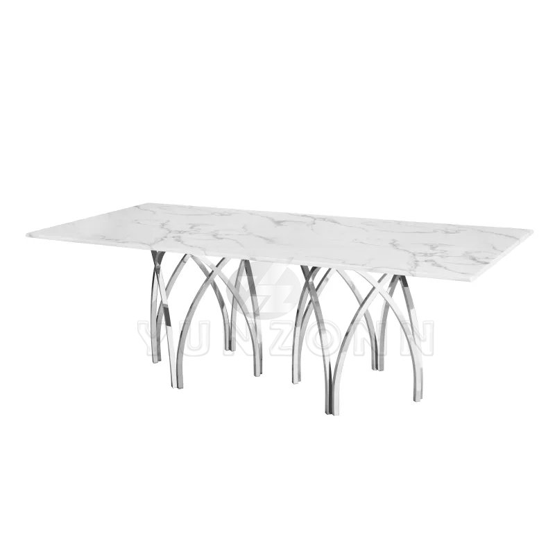 Modern Elegant Stylish Dining Table with Gold Base Luxury Center Table for Living Room Kitchen Hotel Hall Simple Structure