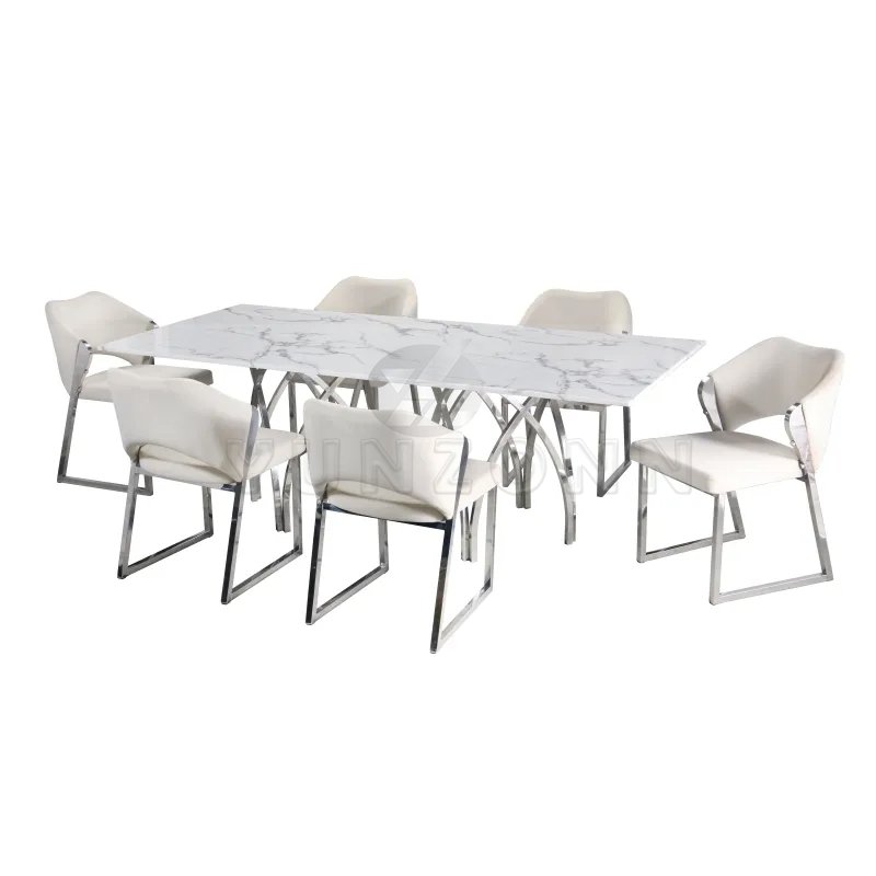 Modern Elegant Stylish Dining Table with Gold Base Luxury Center Table for Living Room Kitchen Hotel Hall Simple Structure