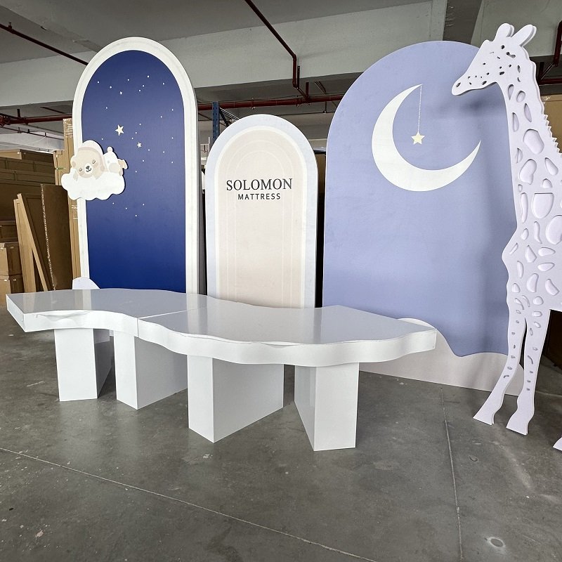 Foshan Factory Cheap Price Kid White PVC Serpentine Table for Party Event