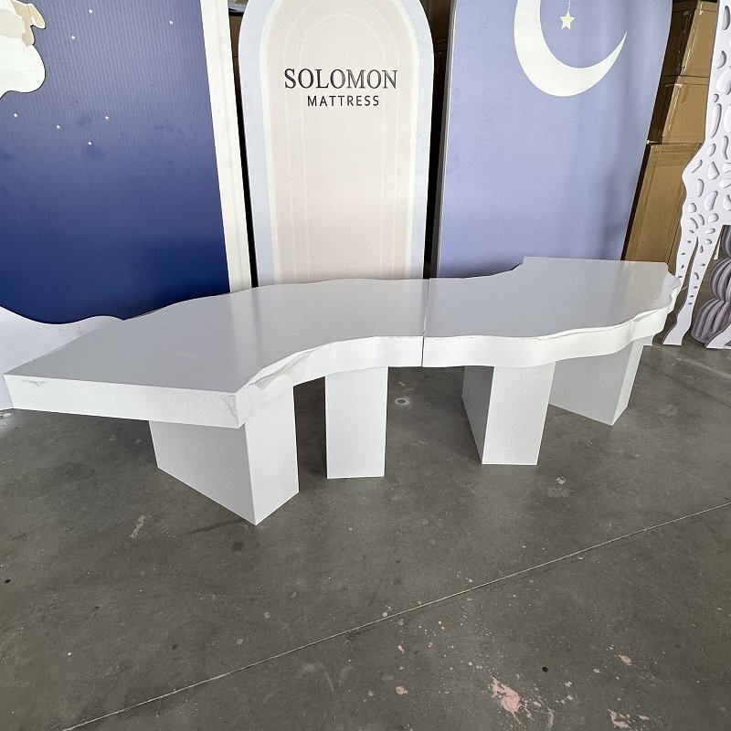 Foshan Factory Cheap Price Kid White PVC Serpentine Table for Party Event