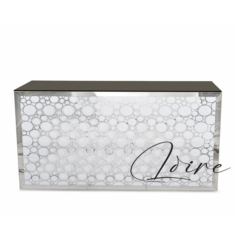 Creative design hot sell rectangle shape stainless steel night club cocktail party bar tables portable bar counter folding