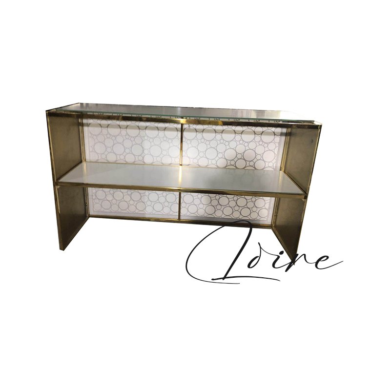 Creative design hot sell rectangle shape stainless steel night club cocktail party bar tables portable bar counter folding