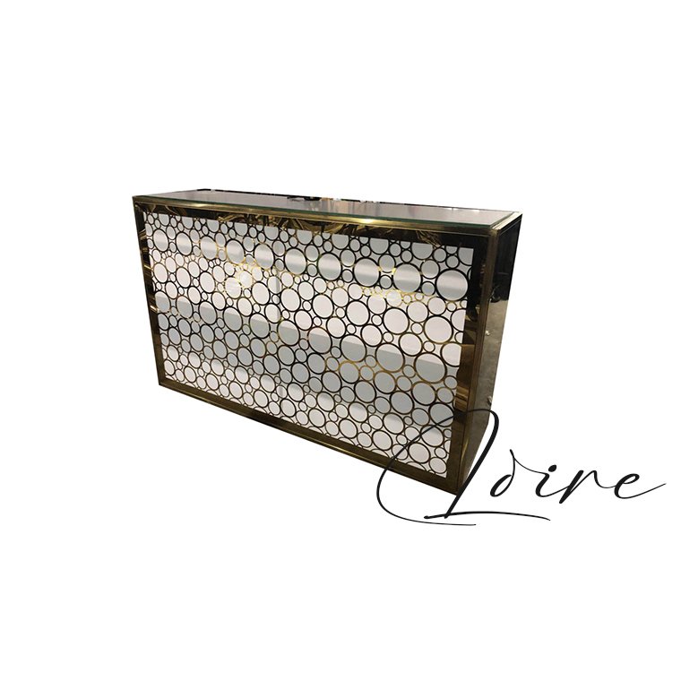 Creative design hot sell rectangle shape stainless steel night club cocktail party bar tables portable bar counter folding
