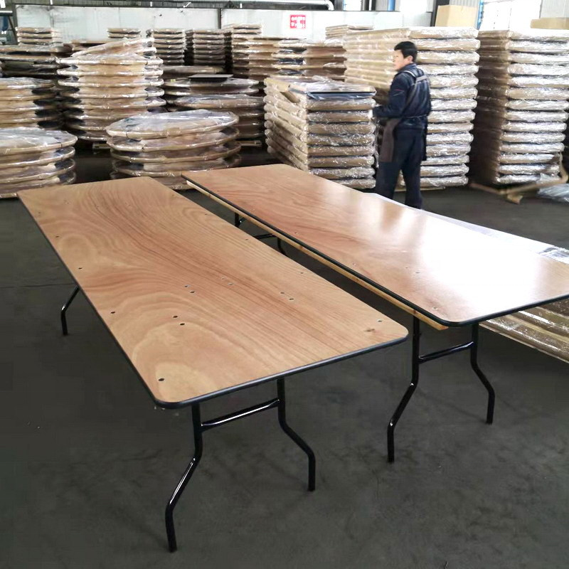 8 foot Heavy Duty Wooden Folding Banquet Event Wedding Party Table