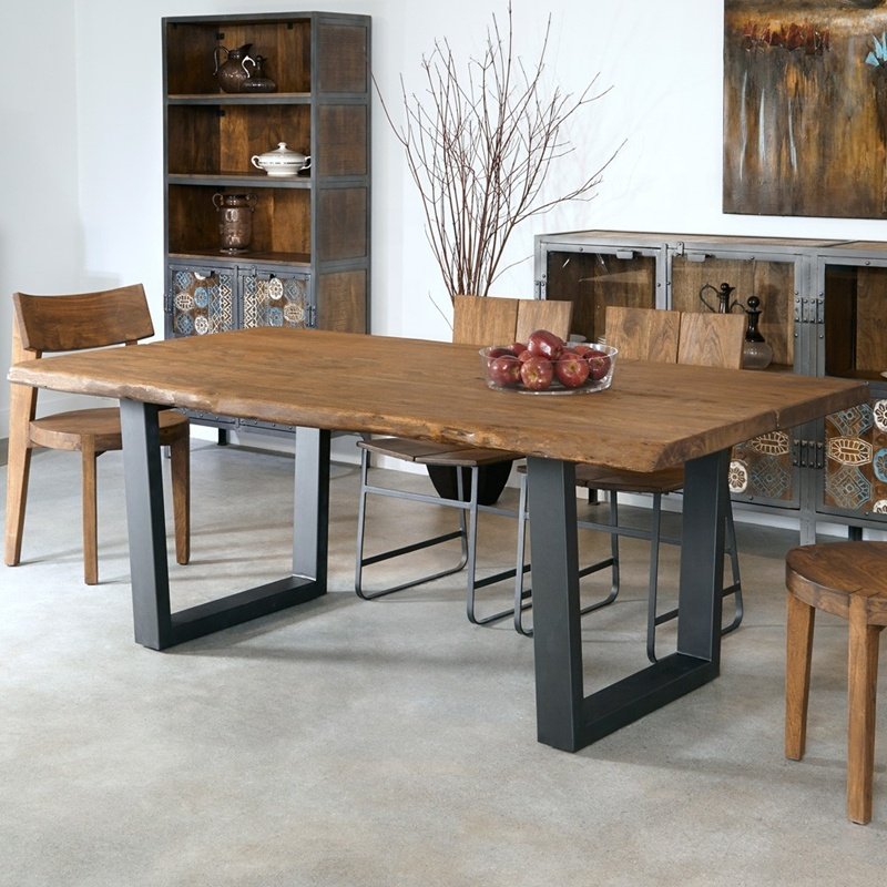 China manufacturer vintage industrial style outdoor solid wood concrete table