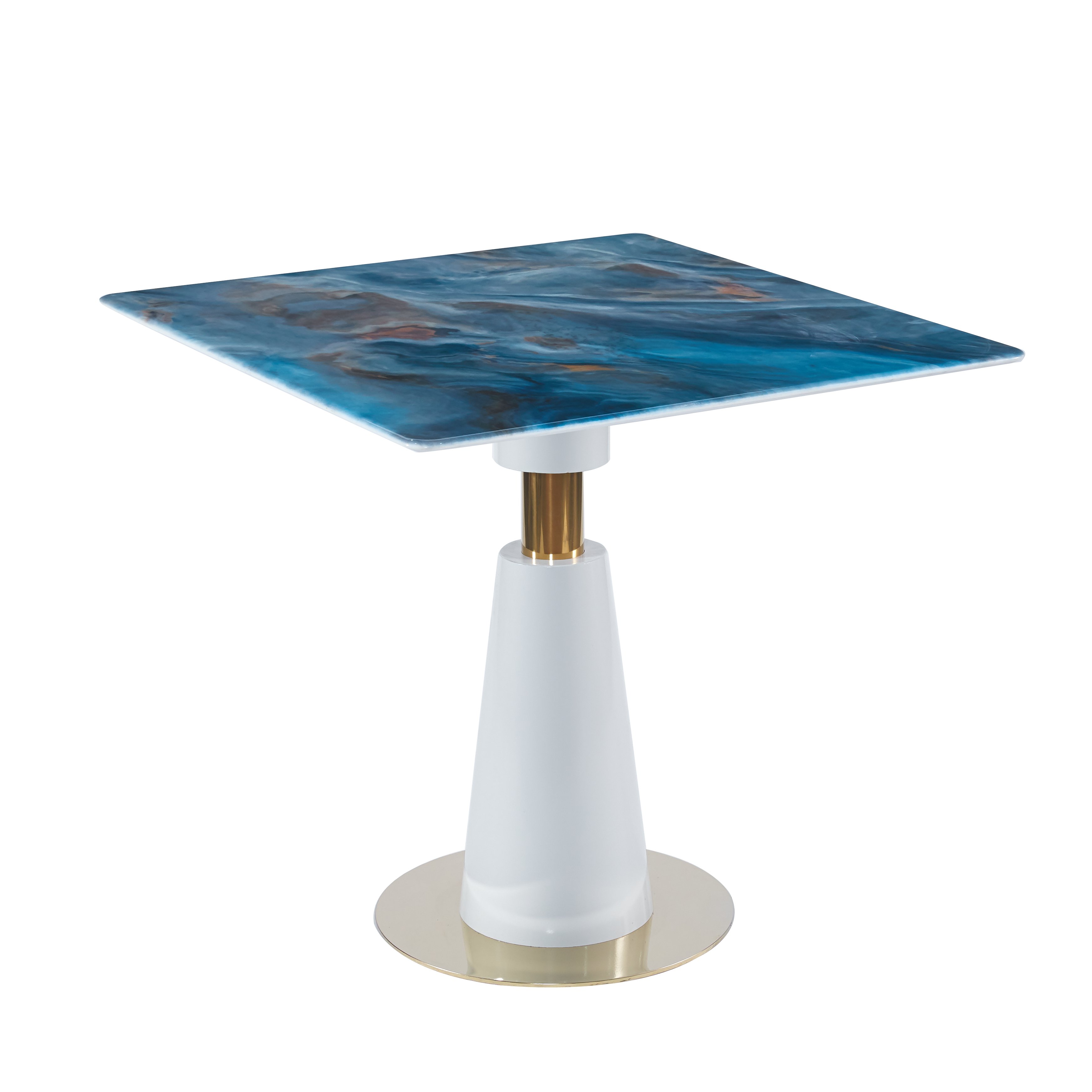 Home Restaurant Furniture Special Metal Steel Marble Dining Room Table